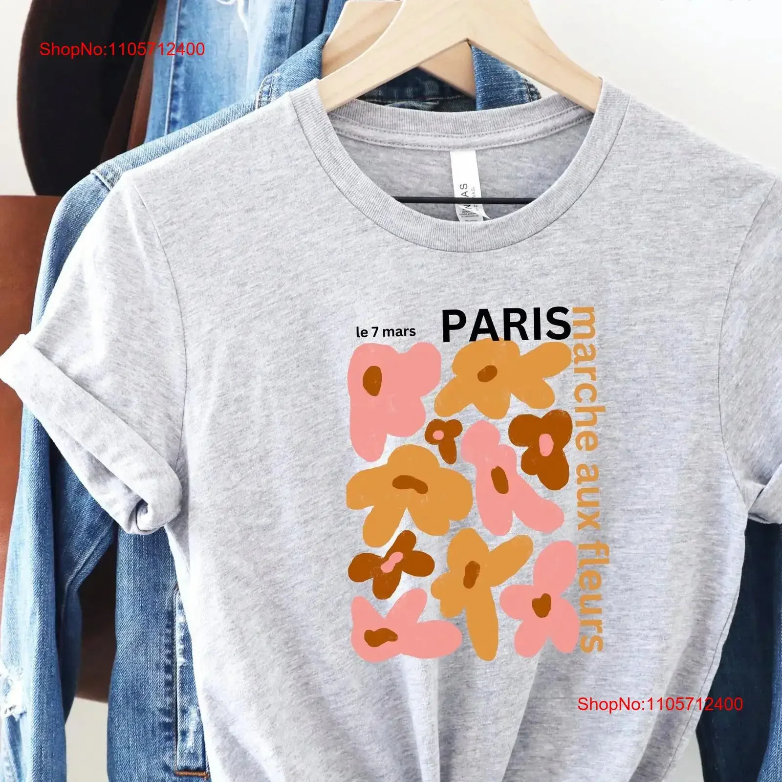 FRENCH VINTAGE GRAPHIC Flower Market T Shirt Parisian Boho Style Top for Travelers Perfect Birthday Anniversary Honeymoon