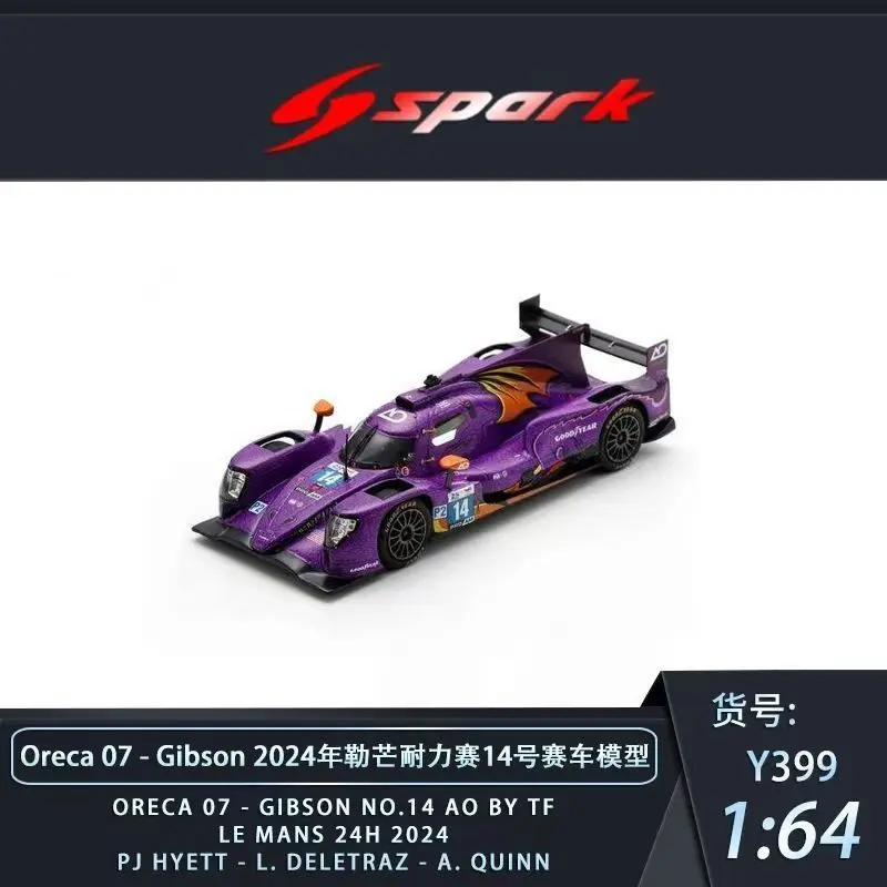 

Spark 1:64 Oreca 07 Gibson No.14 AO By TF Le Mans 24H 2024 PJ Hyett L. Delétraz A. Quinn Premium Alloy Car Model