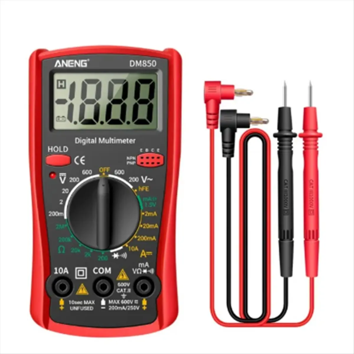 A88M DM850 1999 Counts Digital Multimeter Eletric Automatic Votage Tester Current Ohm Ammeter Detector Tools Red