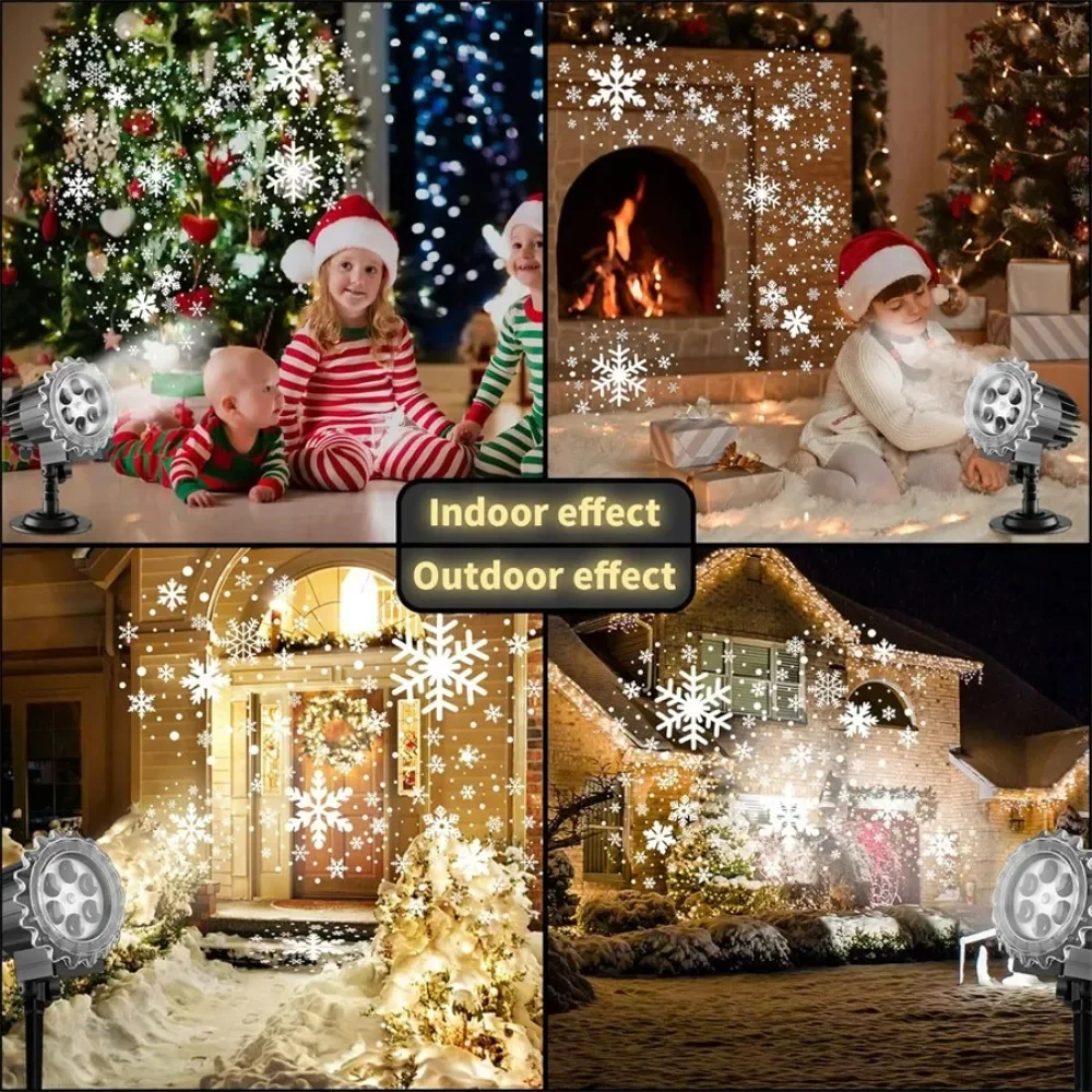 Snowflake Projector Lights Outdoor 9W Super Brighter Snowfall Lamp Projection Waterproof Landscape Snow falling spotlight