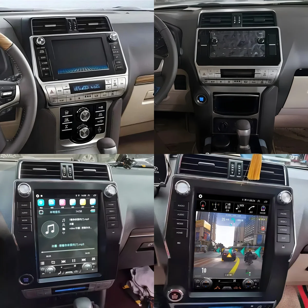 Autoradio Android Qualcomm 8 + 256G Tesa- Screen, Navigation GPS, Lecteur Stéréo, Limitation de Voiture, pour Toyota Land Cruiser Prado 150 VRX 2018-2019