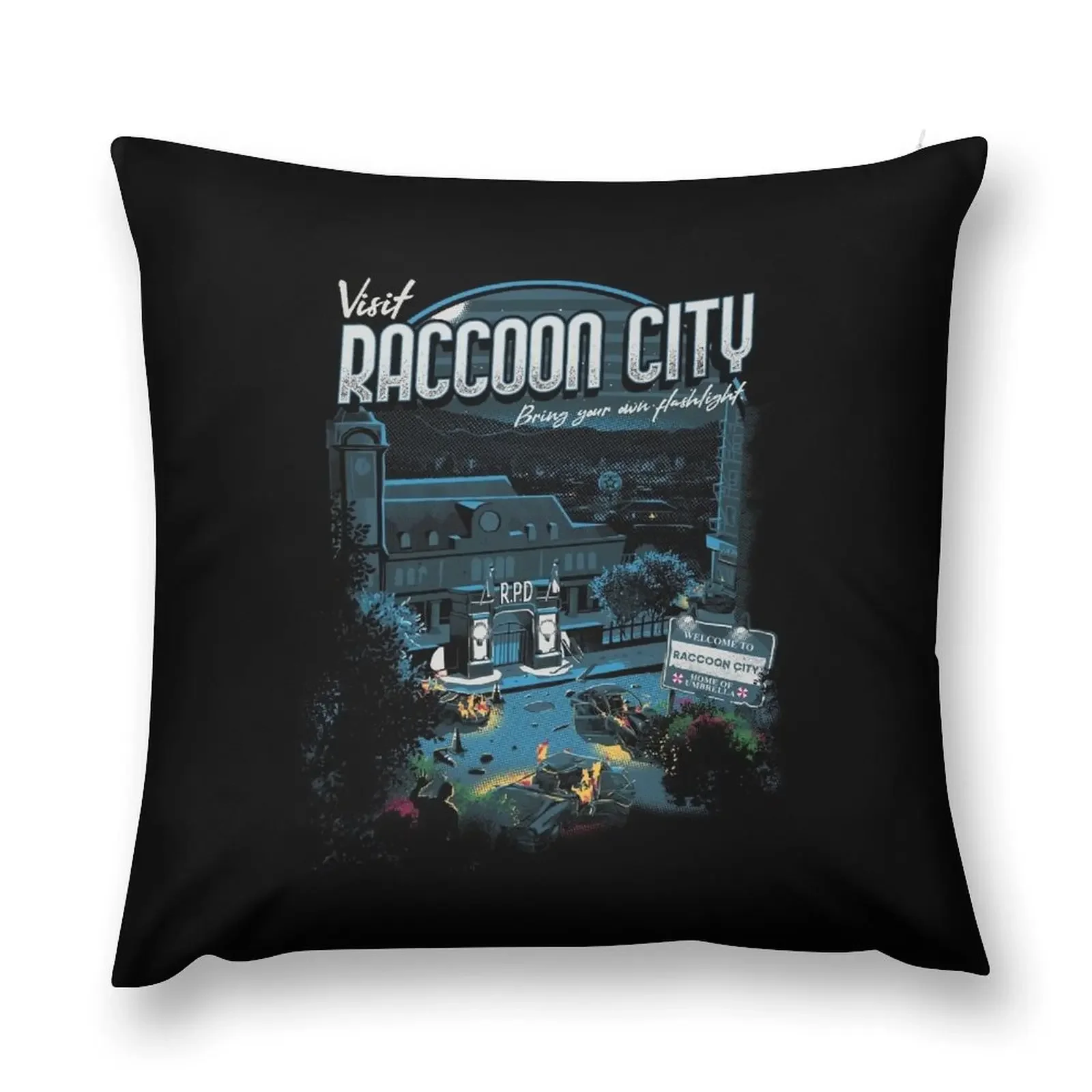 

Visit Raccoon City Throw Pillow Christmas Pillows Sofa Pillow Cover Cushion Cover Set pillow