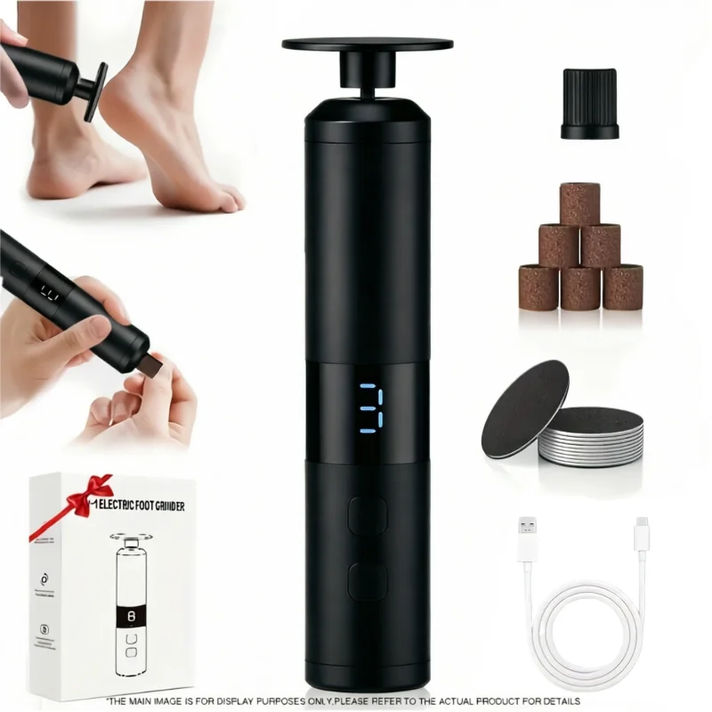 Herramienta para el Cuidado de los Pies 2 en 1, Herramienta Eléctrica para el Cuidado de Pies y Manos, Pulido y Suavizado, Eliminador de Callos Eléctrico, Lima de Pedicura