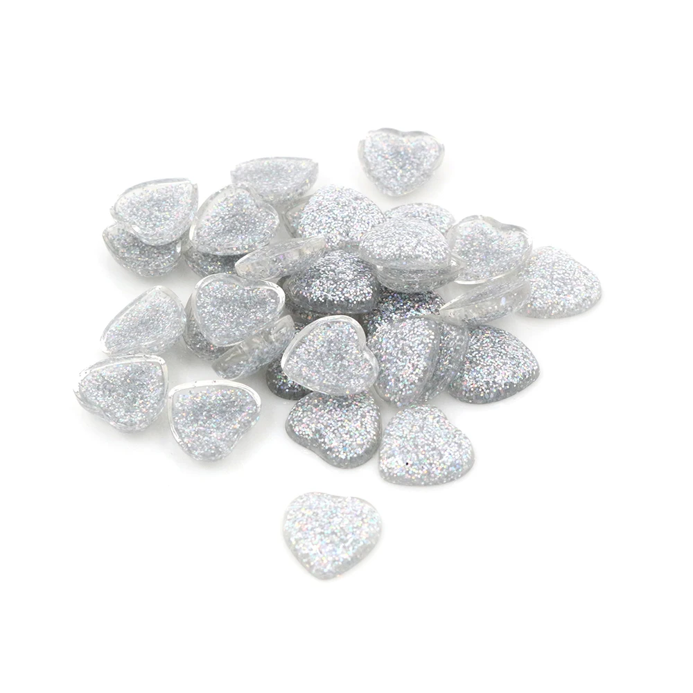 40pcs Heart Style Flat Back Resin Cabochons for DIY Accessories