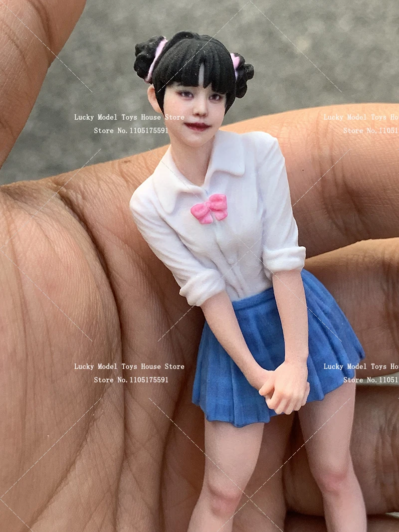 Uniforme JK a escala 1/16, escultura de chica de belleza impresa colorida, adorno de escritorio/coche, muñeca femenina de 10cm, juguetes, regalo, accesorio de escena