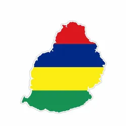 Fashionable Mauritius Map Flag Car Sticker Waterproof Car Body Helmet Suitcase PVC Vinyl Decals Exterior Accessories