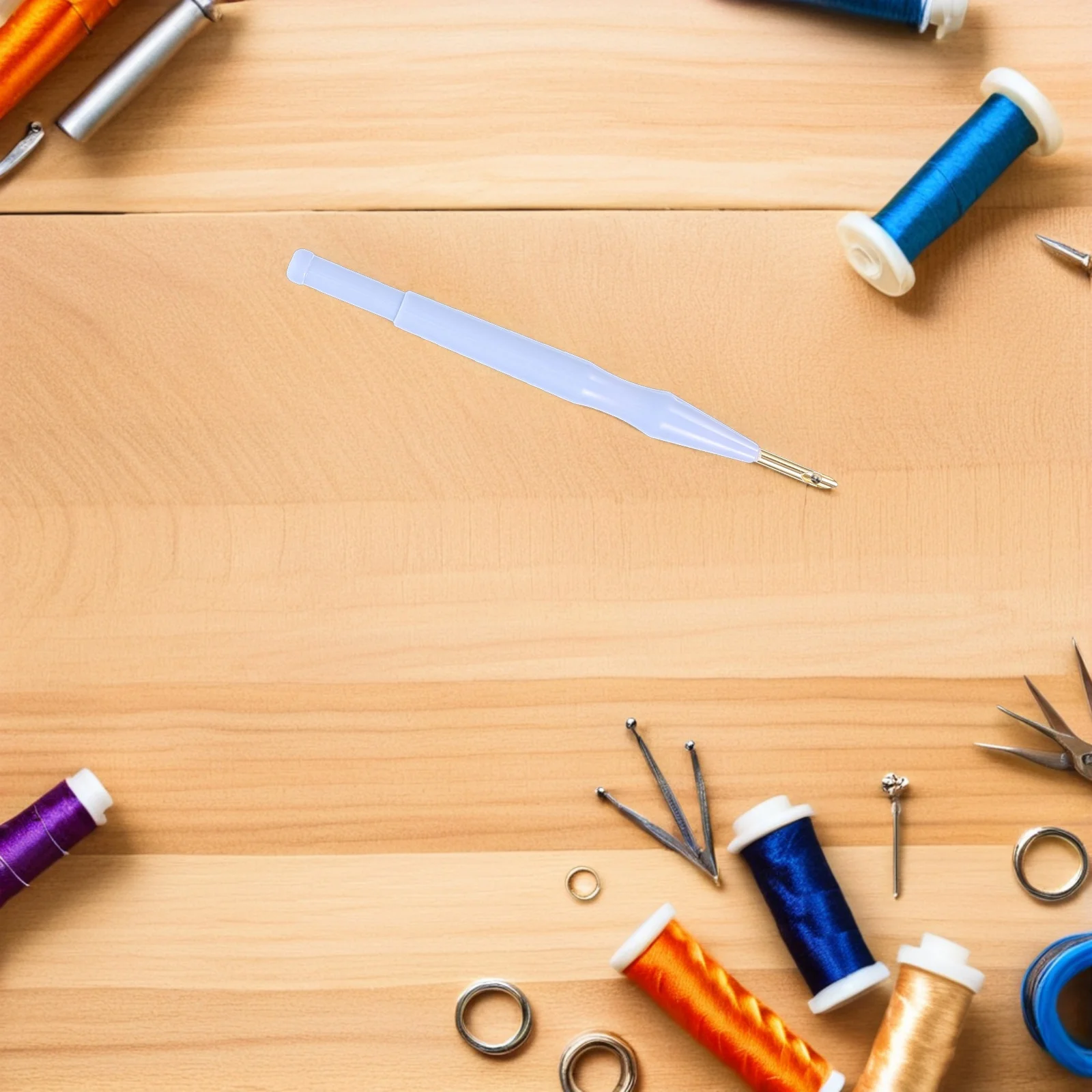 

4Sets Punch Needle Tool Set Adjustable Embroidery Crochet Knitting Sewing Yarn DIY Art Craft Needles Self-Threading Kit