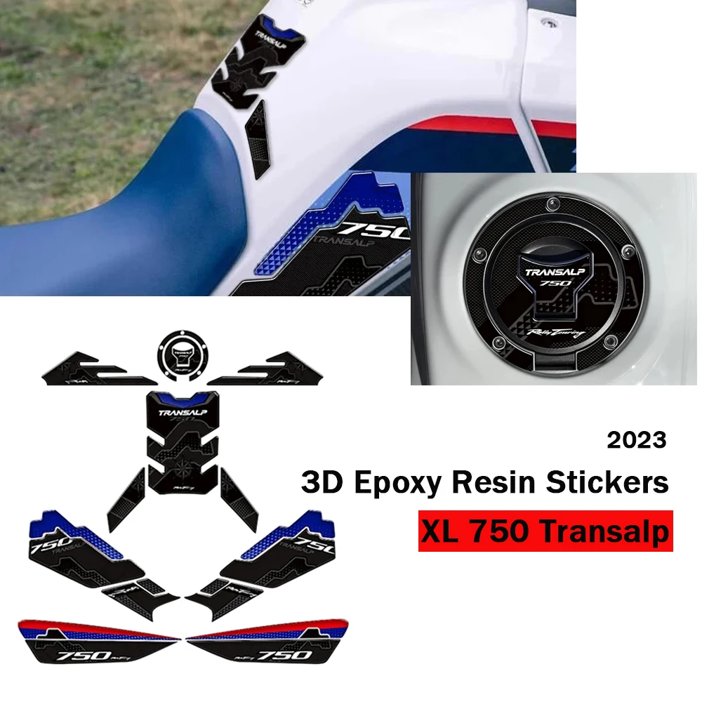 

XL 750 Transalp 3D Epoxy Resin Fuel Tank Pad Stickers For Honda XL750 2023 Accessories Anti-slip Decals Fairing Protector Pad