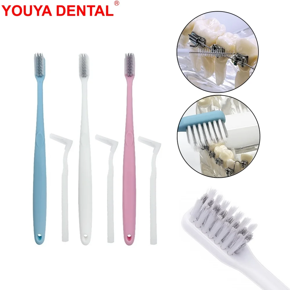 

5pcs V-Shaped Orthodontic Toothbrushes Braces Soft Bristle Tooth Brush With Interdental Brushes For Teeth Oral Cleaning Hygiene