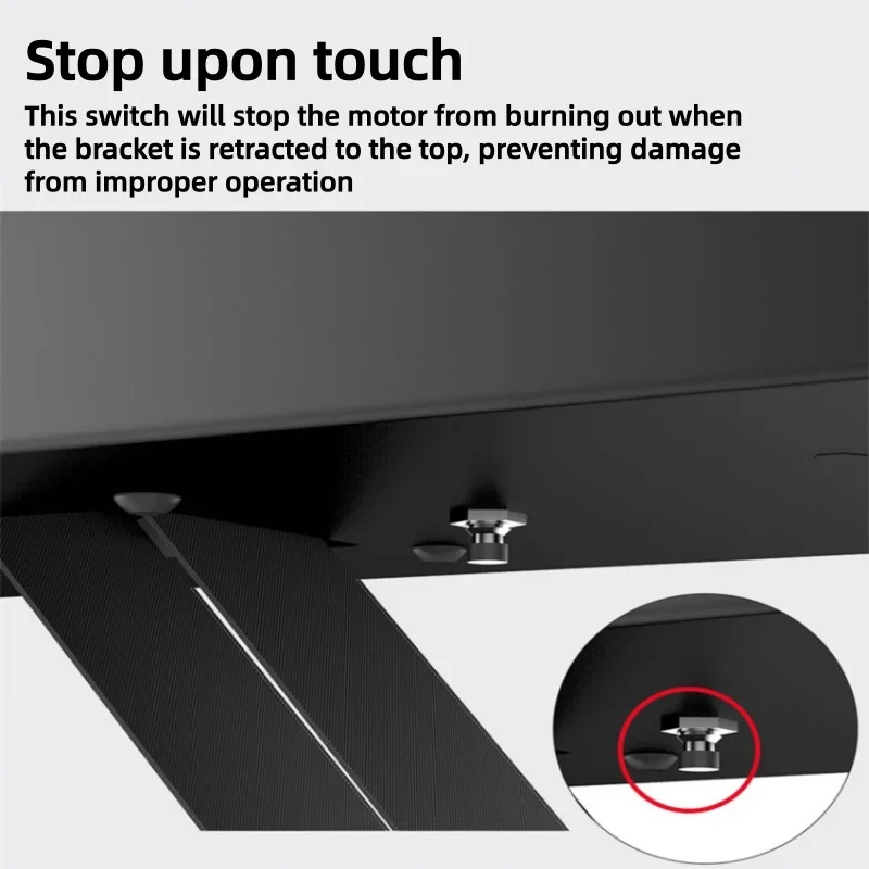 Electric Ceiling TV Lift, Hidden Flip Down TV Wall Mount Bracket Remote Control 0-85° Angle Adjustable Load 80KG