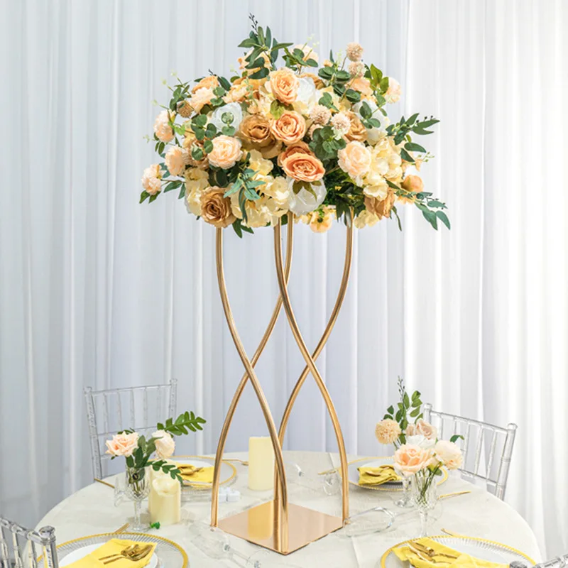35 Zoll Gold Metall Blumenständer Vase, Tischdekoration für Hochzeit, Party, Feiertag, Event, Heimdekoration – Detail 3