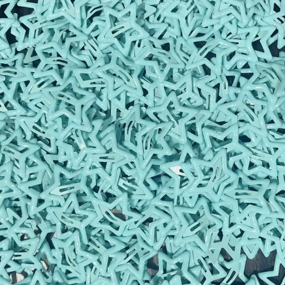 20 قطعة لون الحلوى لطيف شكل نجمة مقاطع الشعر الملونة الفضة دبابيس الشعر الخماسي المفاجئة BB مقاطع الشعر إكسسوارات الشعر