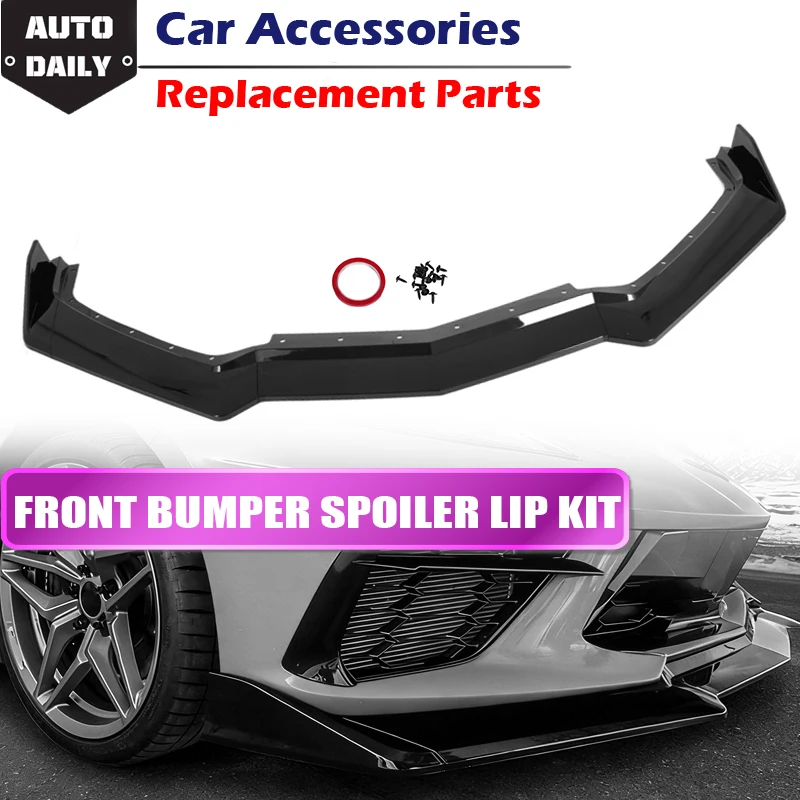Rimas para Chevy Corvette C8 Stingray 2020-2024 2025 guardabarros delantero depilador labio parachoques delantero de coche alerón Accesorios