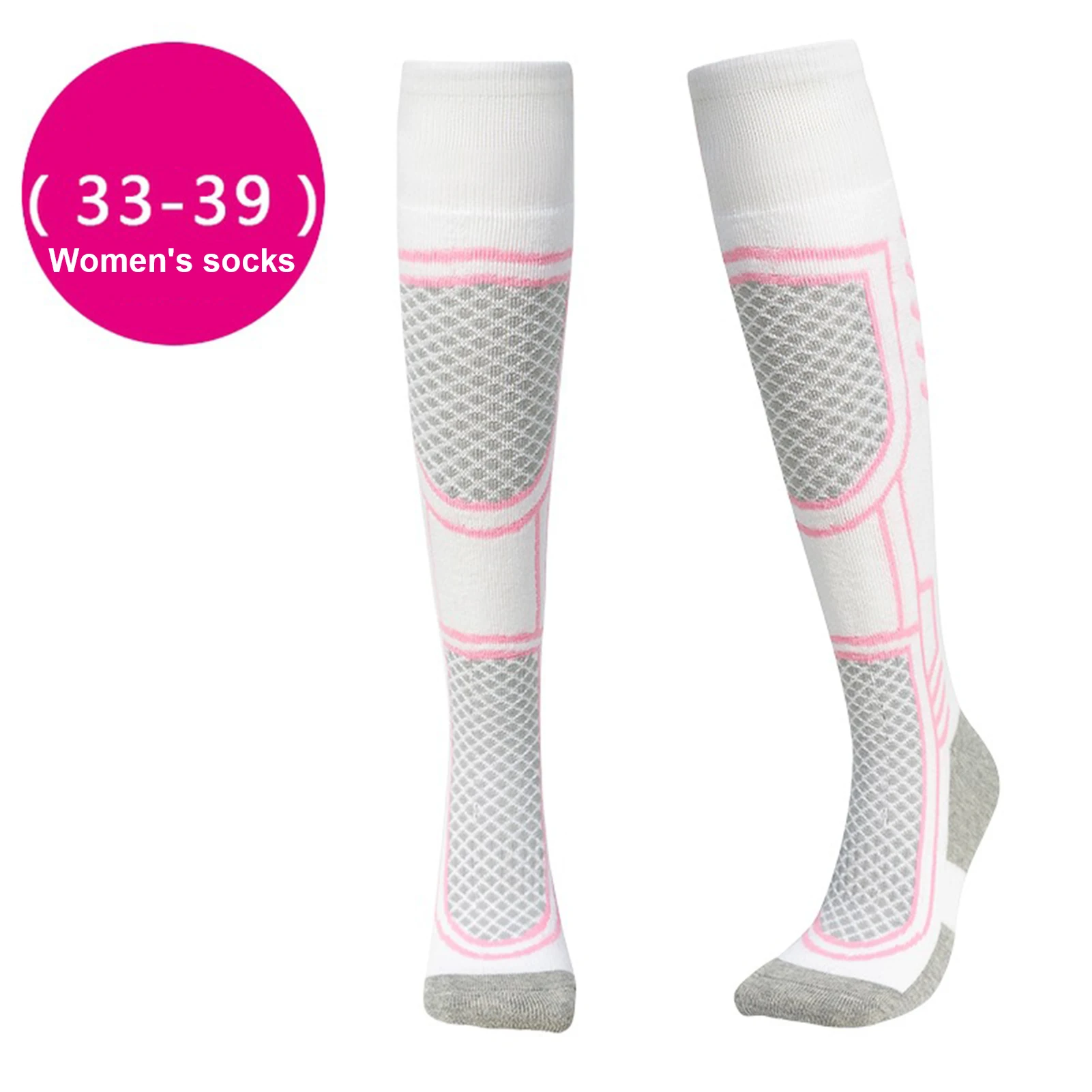 

1 Pair Unisex Winter Socks High-tube Moisture-wicking Socks For Hiking Sports Machine Washable Keep Warm Daily Stockings 양말