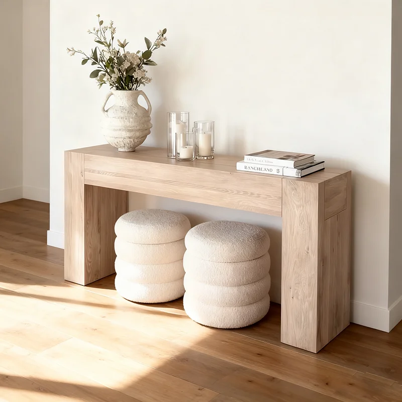 

Vintage Minimalist Console Table Classic Aesthetic Nordic Mid Century Console Table Rectangle Design Mesa Furniture Living Room