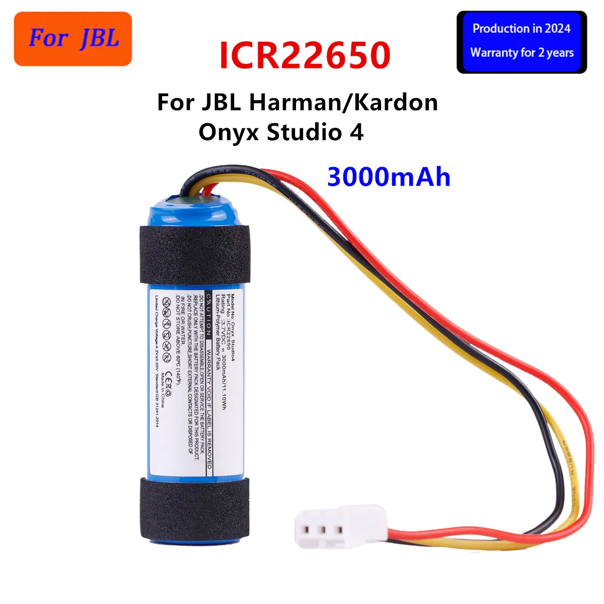 Brand New Battery ICR22650 3000mAh Battery For Harman/Kardon Onyx Studio 4 Bluetooth Speaker Replacement Battery
