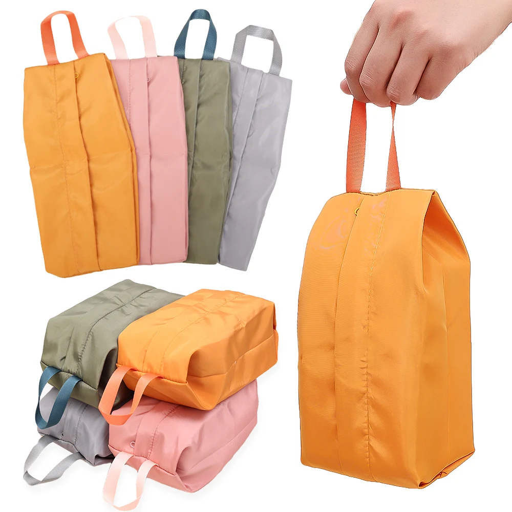 2Pack colourful Portable Nylon Waterproof Shoe Storage Bags with Zipper Closure for Men and Women Travel or Family Item Organize