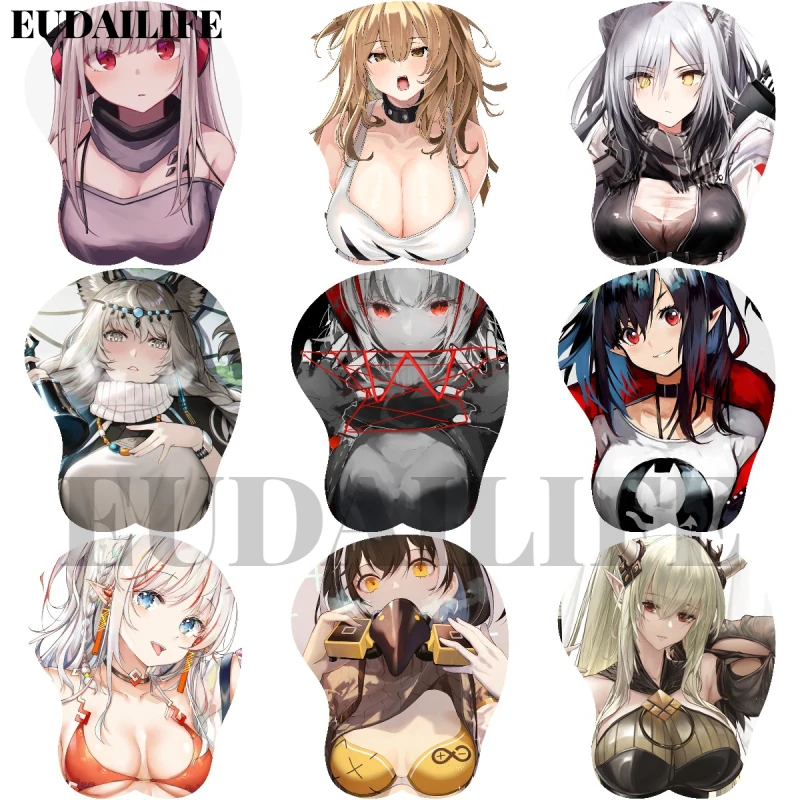 Arknights Nian W Schwarz Magallan 3D Mousepad Hand Wrist Rest Mouse Pad Mousepad Silicone Oppai Soft Mouse Mat Office Work Gift