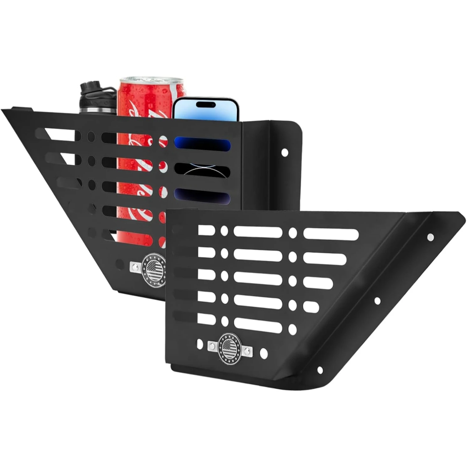 Bronco Front Door Pockets, Metal Front Door Storage Box for 2021-2024 2/4 Ford Bronco, 2 PCS Door Side Insert Organizer