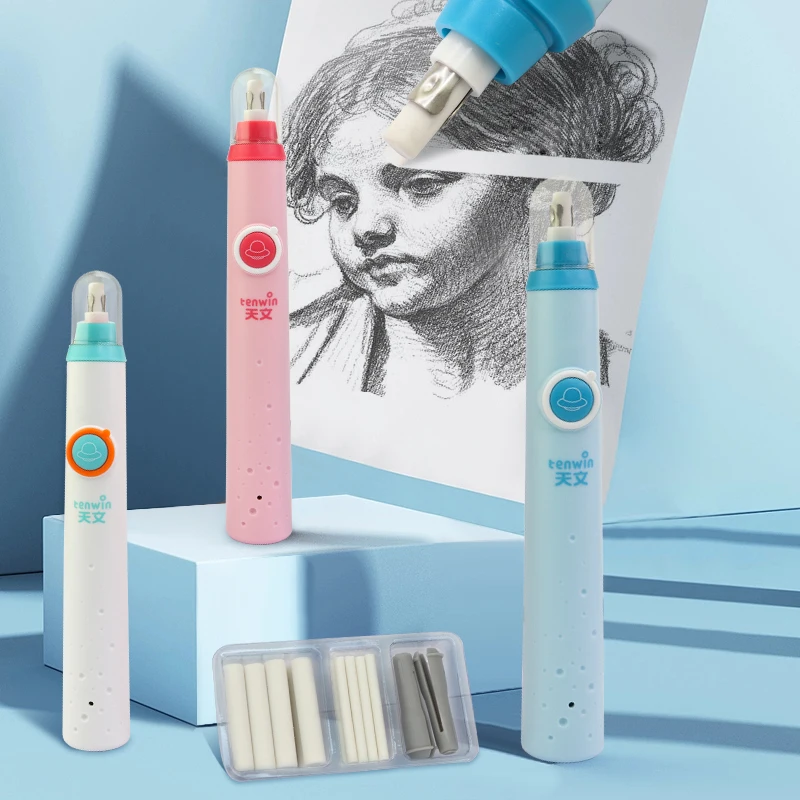 

Tenwin 9101 Электрический ластик художественные резиновые ластики для рисования с заправками Автоматическая электрическая резиновая эскизная стирающая фотография