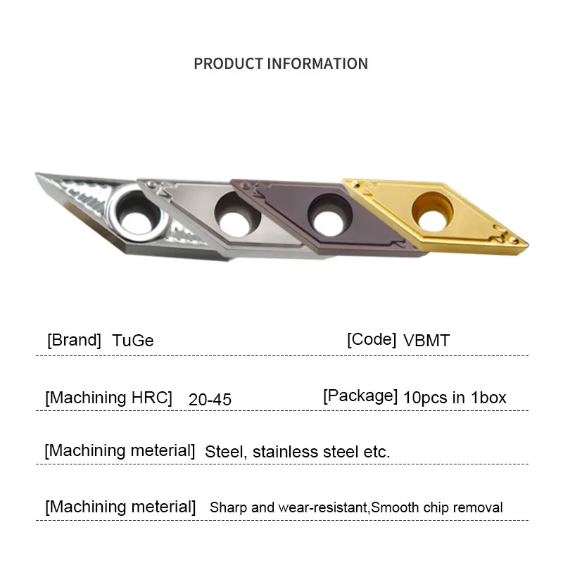 35 °   Insertos de herramientas de torneado de torno Cnc con forma de diamante para metal, acero inoxidable y mecanizado de metales no ferrosos