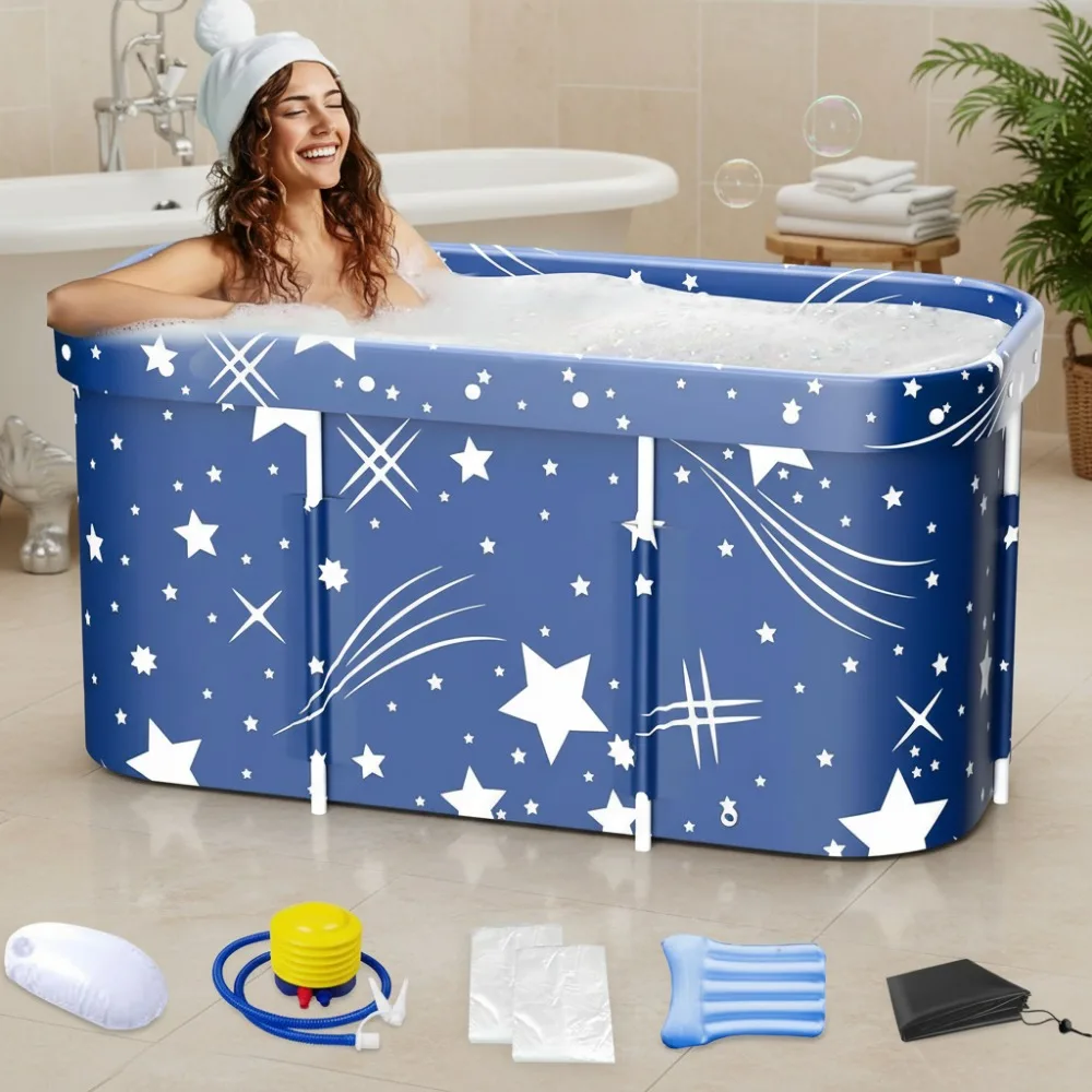 

Foldable Portable Bathtub for Adults, Hot and Cold SPA Therapy Tub, 45.3x23.6x19.7 Inches, Easy Setup