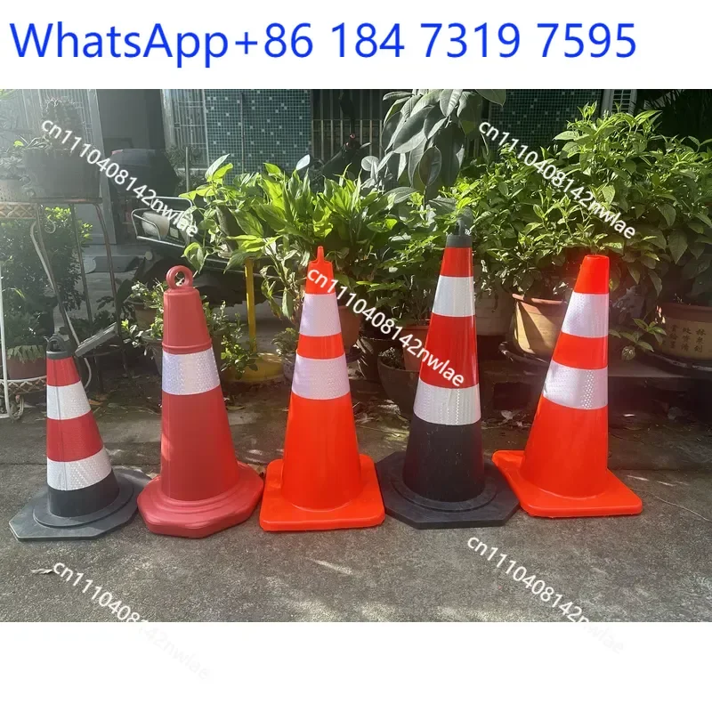 10 pcs 70cm PVC Rubber Road Cone Reflective Warning Traffic Safety Barricade Cone for Construction Parking Lot