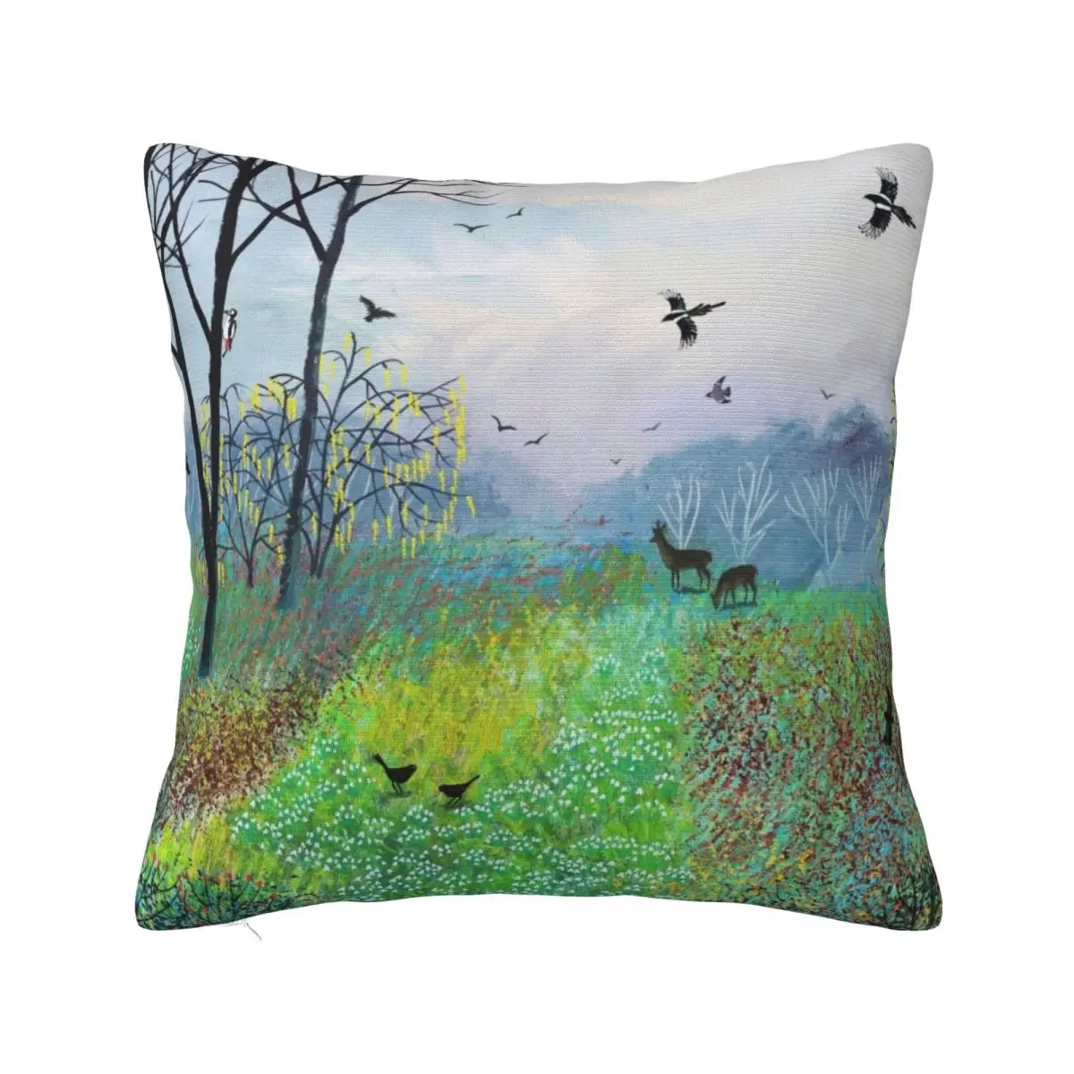 Snowdrop Copse Throw Pillow Bed pillowcases Cushion Cover Luxury Pillowcases Cushion Covers Sofa