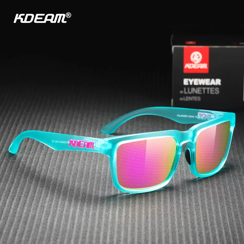 KDEAM Plus Size Classic Square Polarized Sunglasses Outdoor Driving Coating Glasses Colorful Sunglass Upgraded Edition KD332PLUS