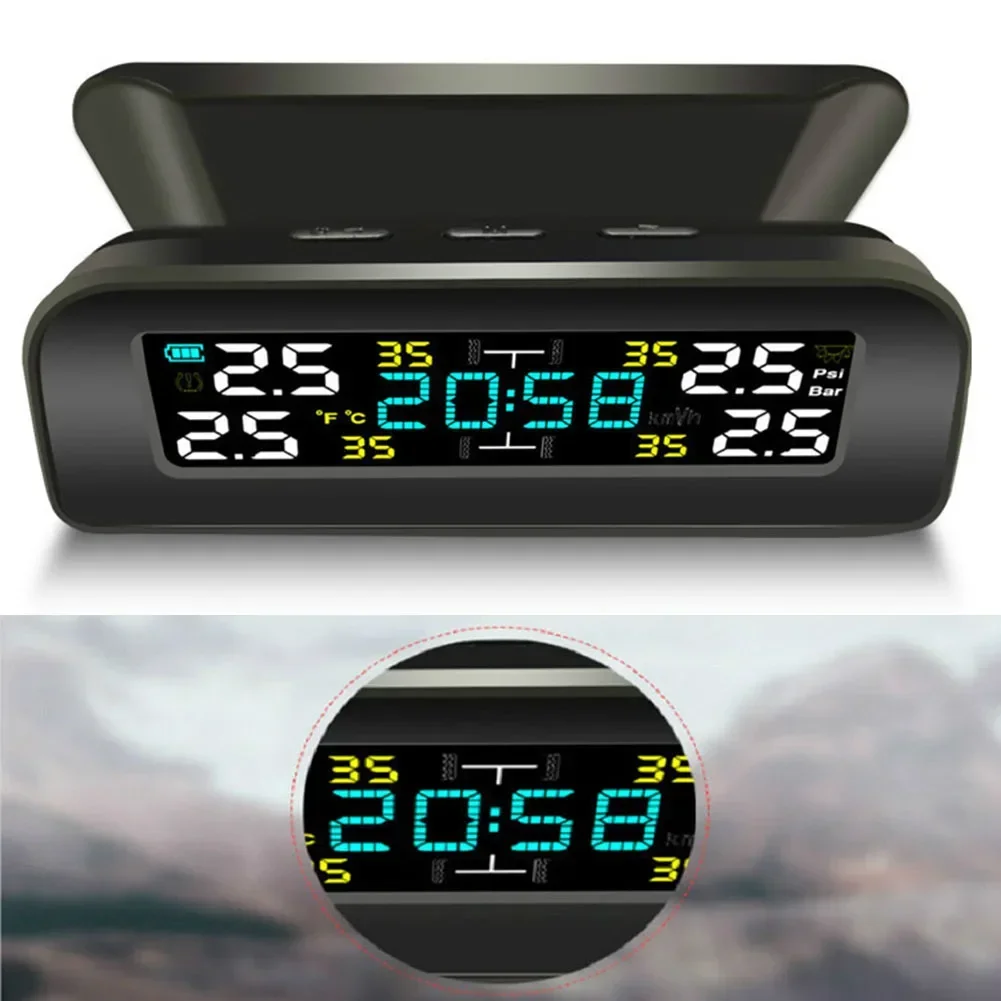 Real-time Tire Pressure Color LCD TPMS Air Leakage Alarm Auto Power On And Off Color LCD Digital Display Auto Power Off