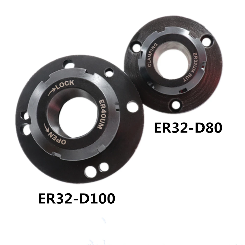 1PCS Lathe Chuck ER32 80mm 100mm Diameter Mini Flange Axis Cartridge Collet Fixture Chuck For CNC Milling Lathe Tool