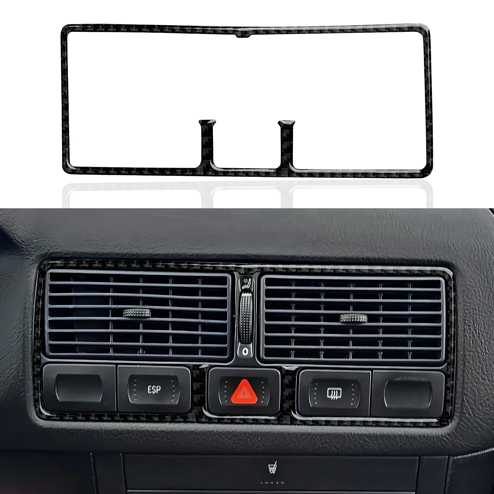 Für VW Jetta A4 Bora Golf IV MK4 R32 GTI Variante (1997–2005), Auto-Mittelkonsolen-Entlüftungspanel, Kohlefaser-Innenaufkleber