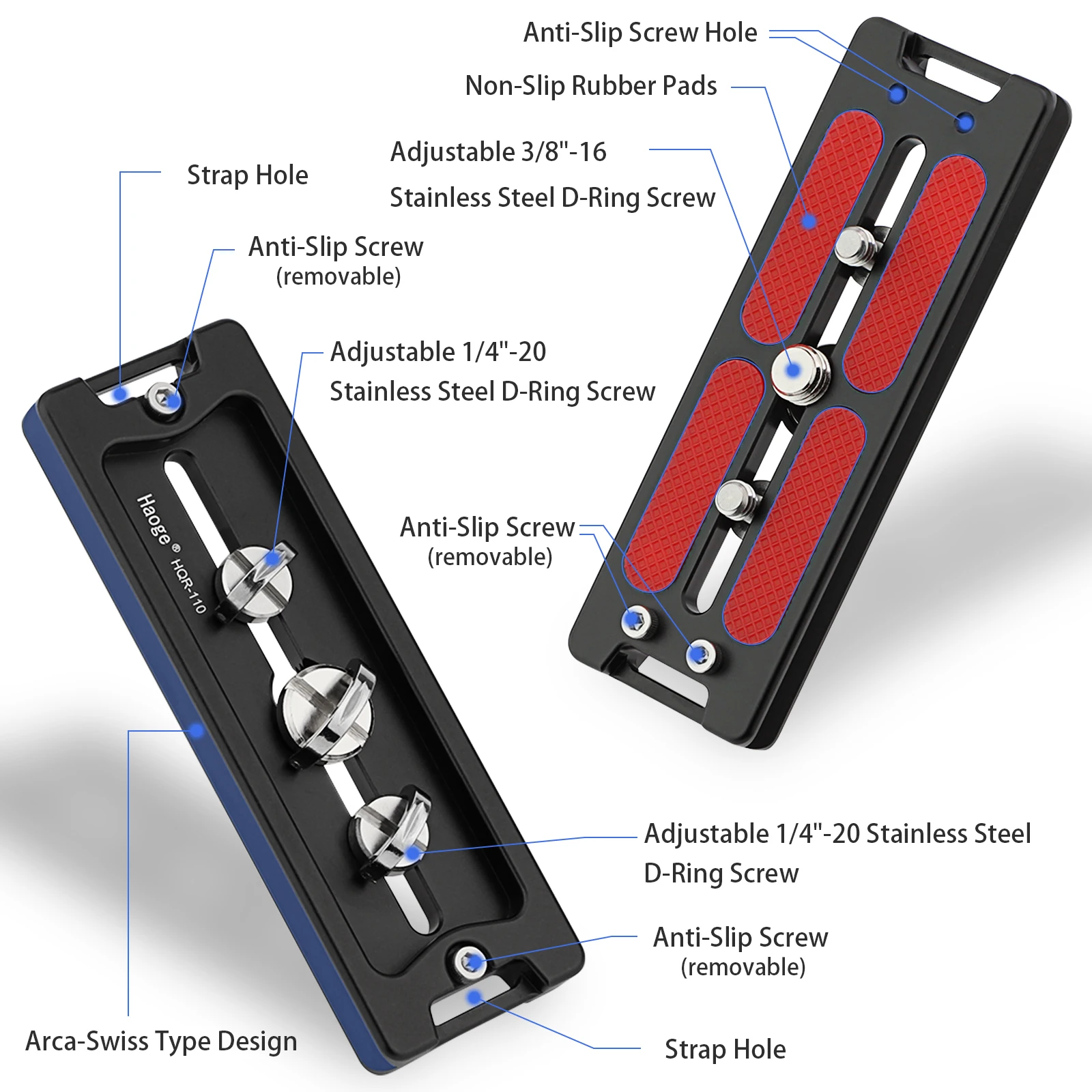 Haoge HQR-110 ترايبود أركا لوحات 110 مللي متر العالمي أركا السويسري الإفراج السريع لوحة لكانون RF 200-800 مللي متر F6.3-9 IS USM عدسة ترايبود