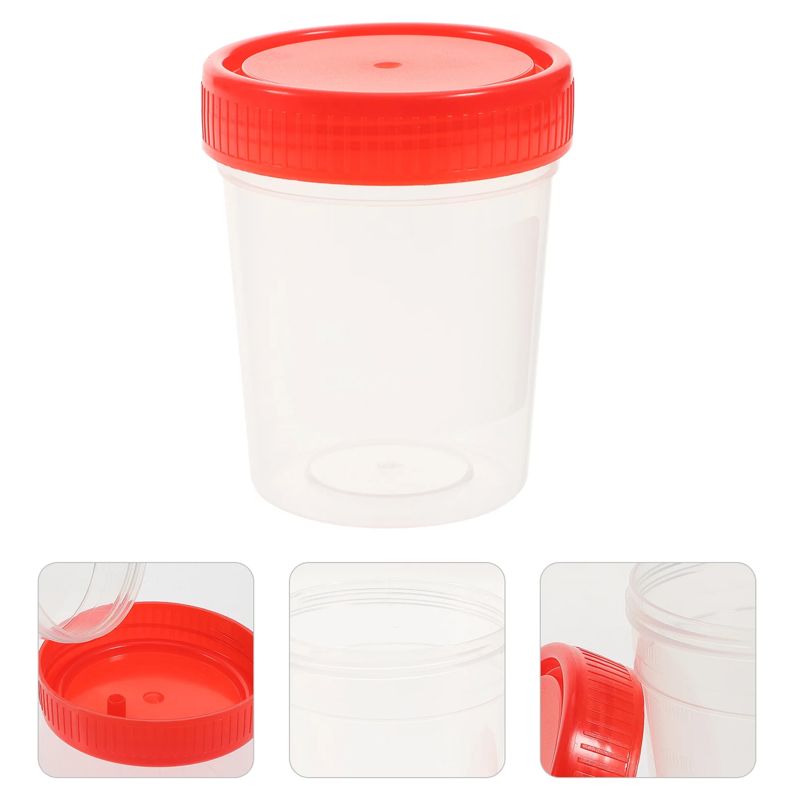 

10pcs Urine Cup Specimen Container Screw Cap Phlegm Cup Scale for Hospital Lab Testing Liquid Sample Collection