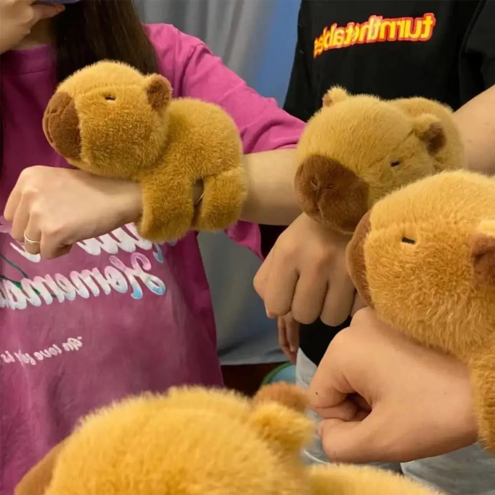 Animal Slap Bracelets Capybara Plush Toy Stuffed Animals Huggers Slap Toy Animal Wristband Interactive Toy Kids Gifts Birthday