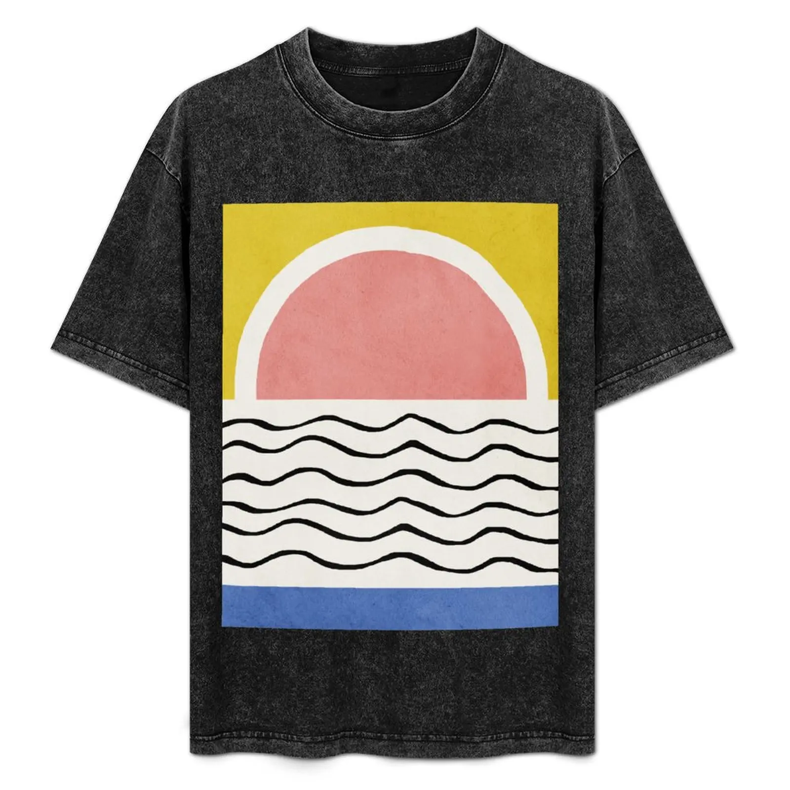 

Sunset, Abstract, Mid century modern kids wall art, Nursery room T-Shirt plus sizes custom t shirt designer t shirt men