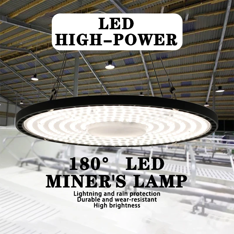 

100/150/200W UFO LED High Bay Lights Super Bright Waterproof Commercial Industrial Market Warehouse Garage Workshop Garage Lamps