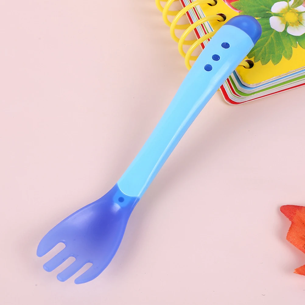 

4pcs Temperature Sensing Cutlery Set Safe Non Toxic Spoons Forks Soft Tip Teether Toddler Tableware Infant Feeding
