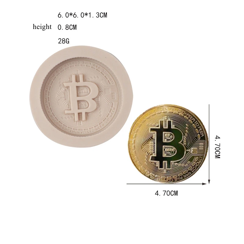 3D Bitcoin Silicone Mold Cake Molds Cake Decorating Tools Fondant Chocolate Gumpaste Mold Kitchen Accessories M777