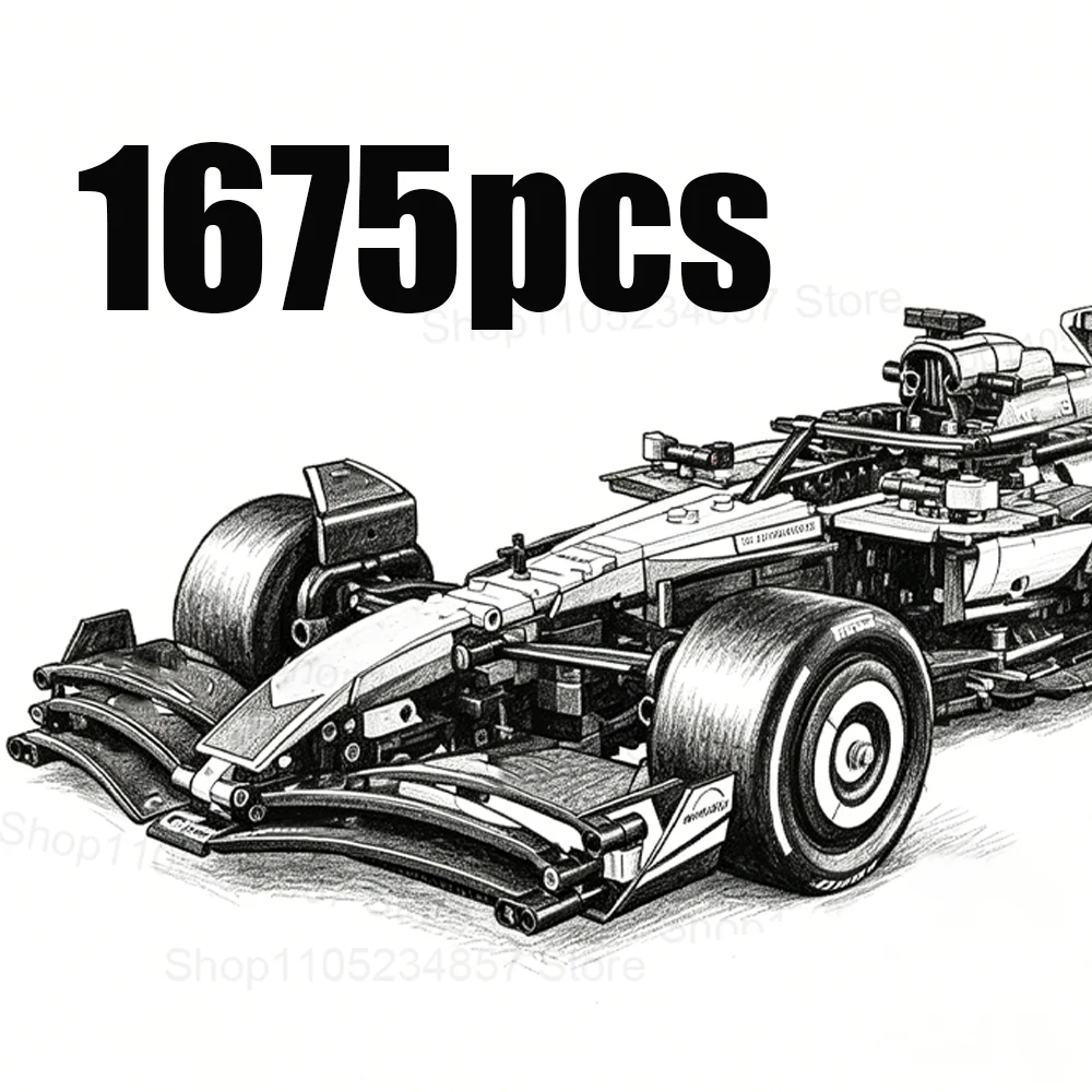 1675PCS New Racing Car Model Building Blocks 1:8 Bricks Famous Orange Super Racing Car Vehicle Boy Toys Christmas Birthday Gifts