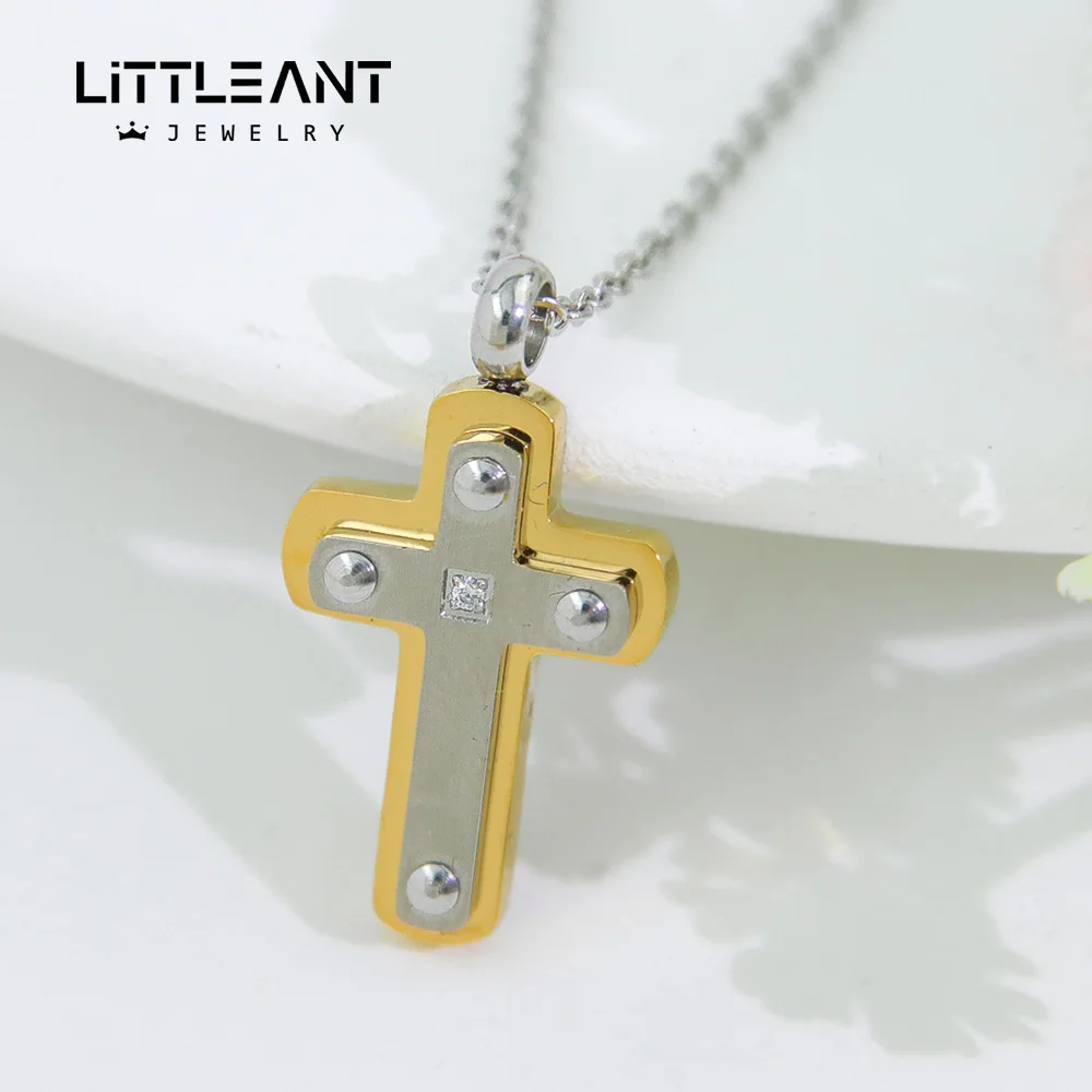 High Quality Christian Jesus Cross Necklace Pendant Stainless Steel Crucifix Collares For Men Religious Jewelry