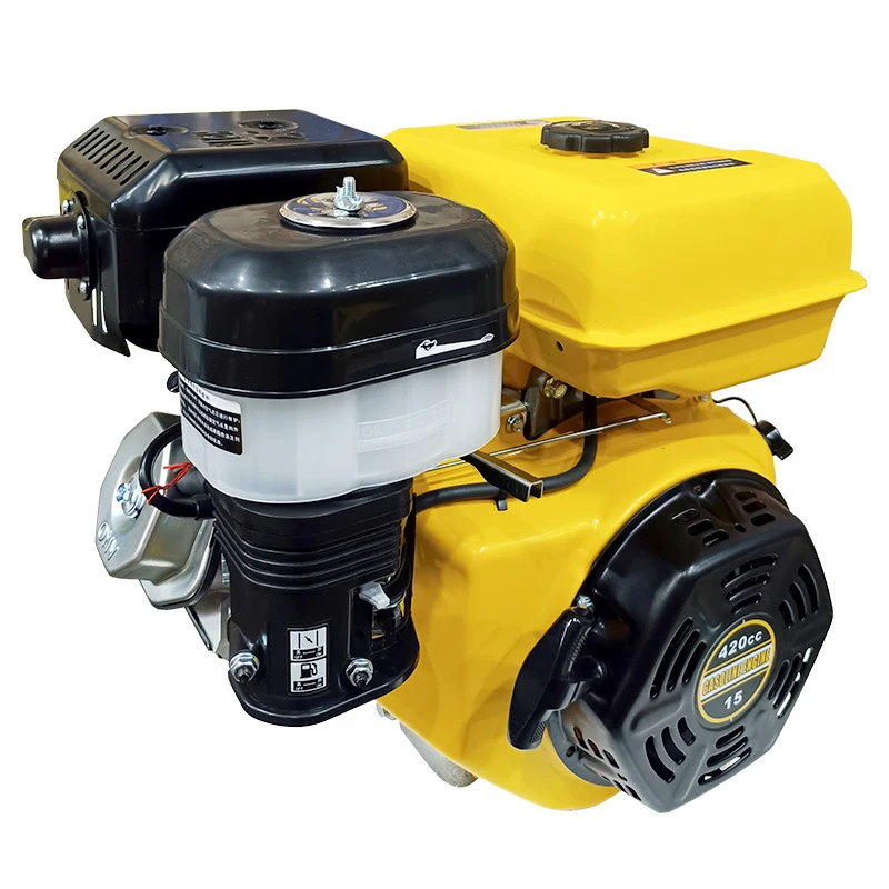 Двигатель 420CC, бензиновый, с горизонтальным валом, 4-тактный, OHV, с электростартером, диаметр вала 1 дюйм (25,4 мм)