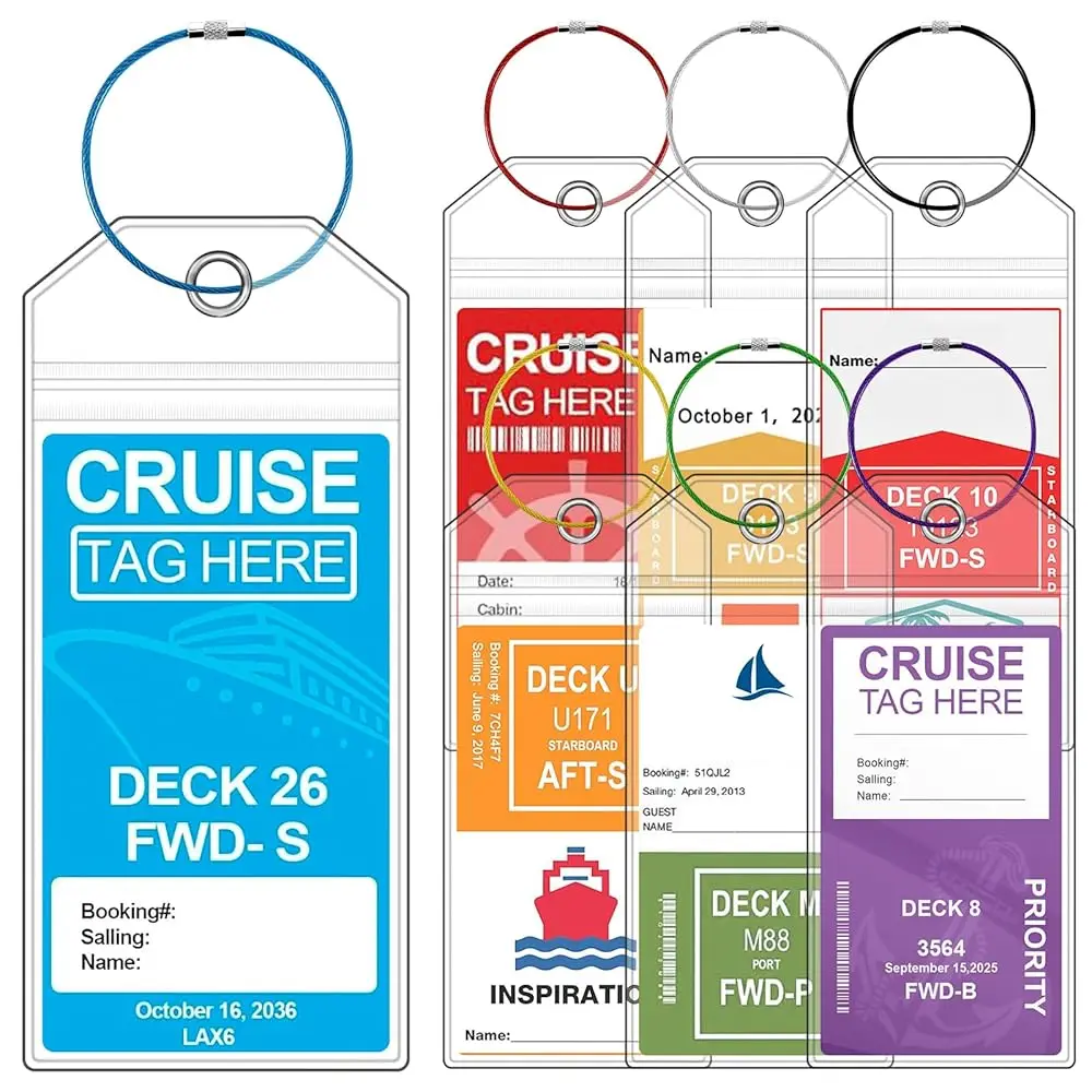 

Free Shipping7 Pack Cruise Luggage Tag Holder for Royal Caribbean & Celebrity, Clear Cruise Tags Holder - Waterproof, Reusable,