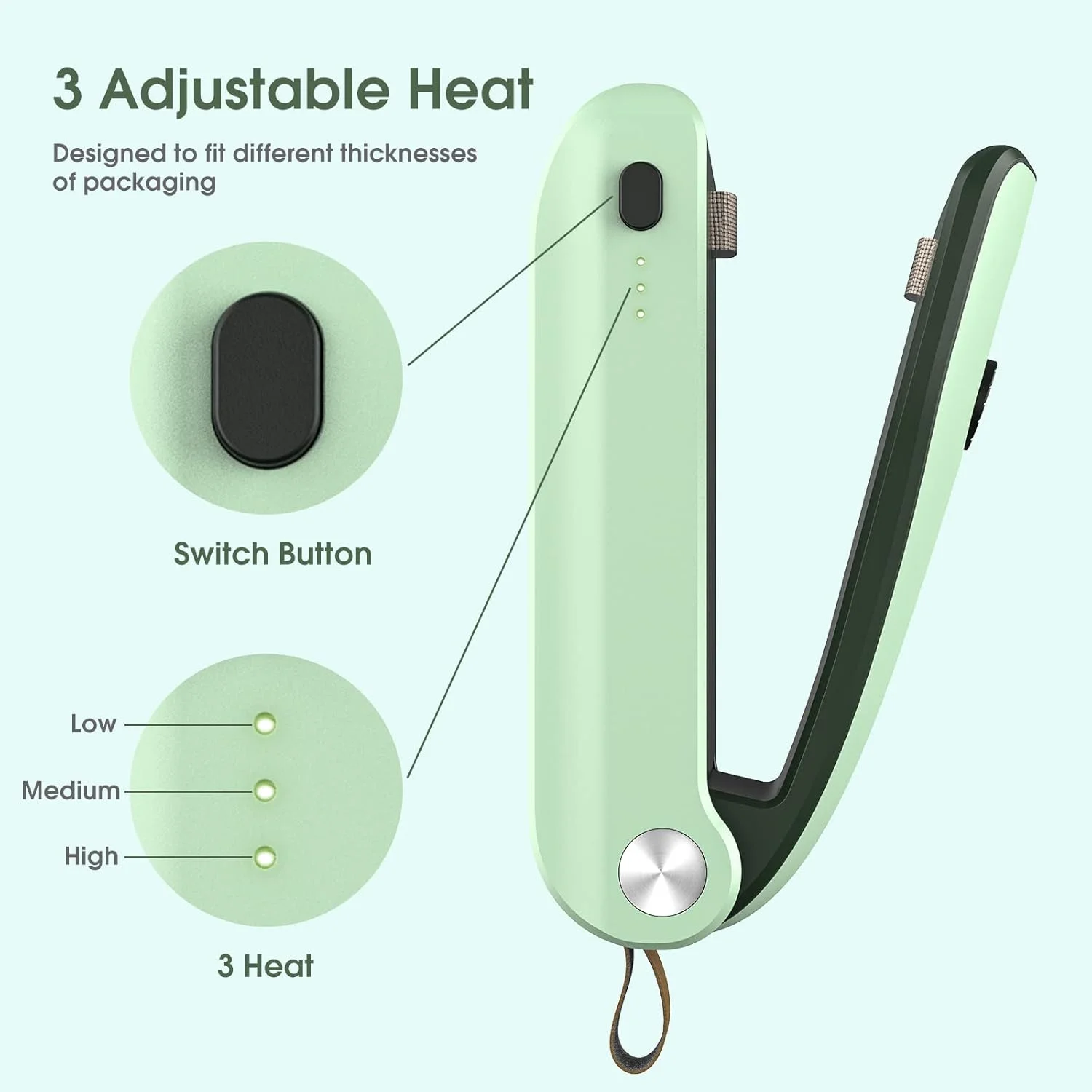 Мини-запайщик пакетов, перезаряжаемый термосварщик 2 в 1, портативная машина для запечатывания, вакуумный запечатщик пластиков, сохраняет пищевые чипсы Coo