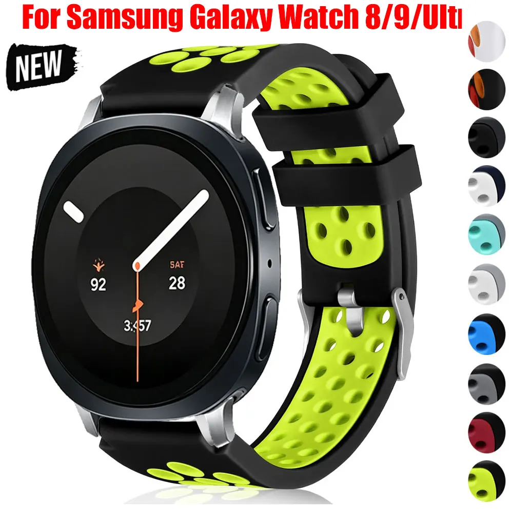Breathable Silicone Band For Galaxy Watch 8/9 40 44mm 9Classic 46mm Wristband For Samsung Galaxy Watch Ultra 2 47mm Bracelet