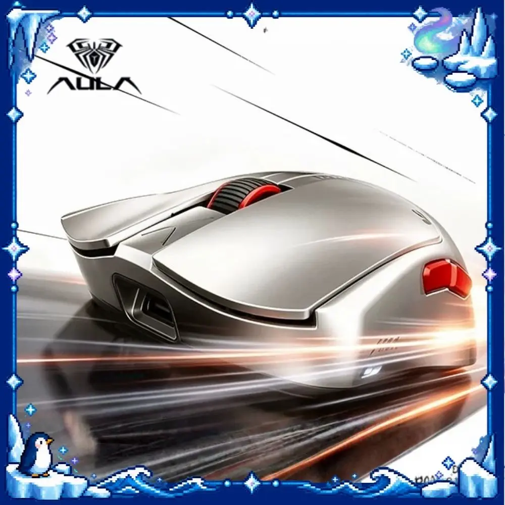 AULA Kunlun L5 Mouse 3-Mode Wireless with Magnetic Micro-Switch PAW3955EVO Chip Dual 8K for eSports Gamers Esports Gaming Mouse