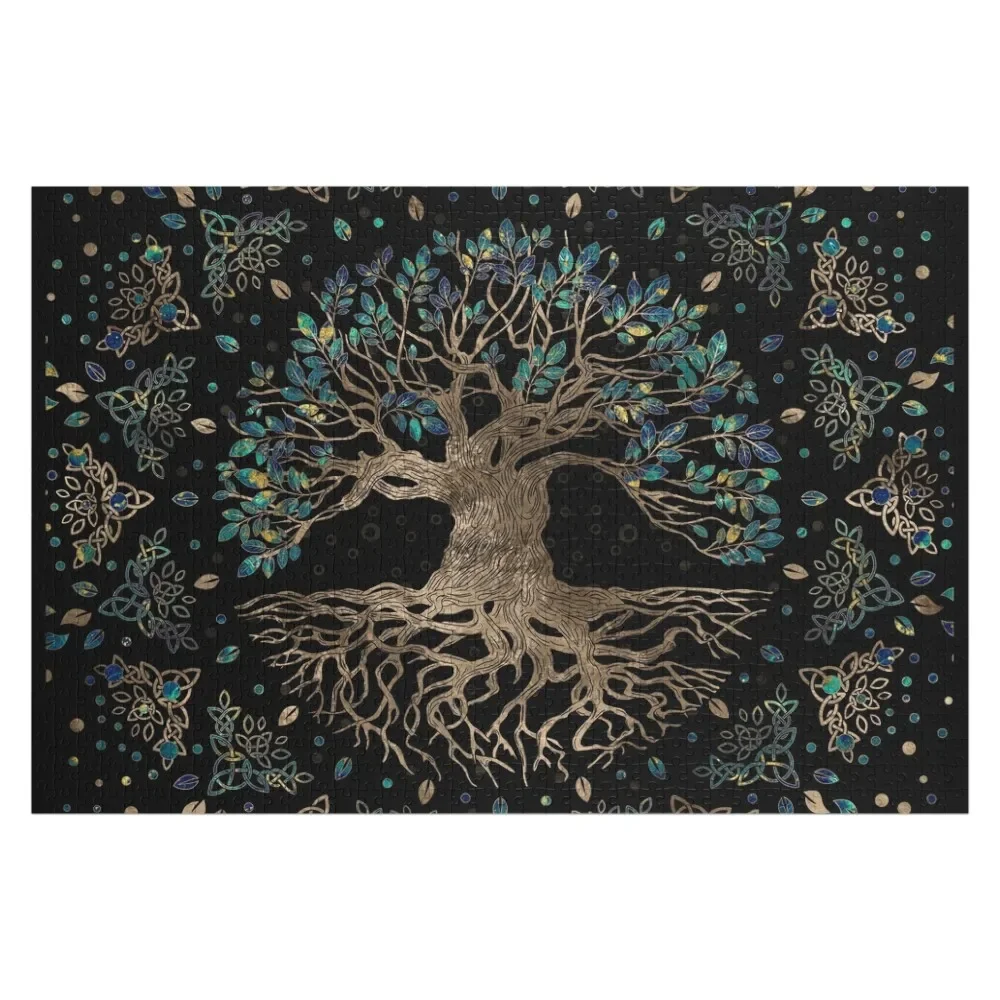 Tree of life -Yggdrasil Golden and Marble ornament Jigsaw Puzzle Customized Photo Personalized Gifts Custom Child Puzzle