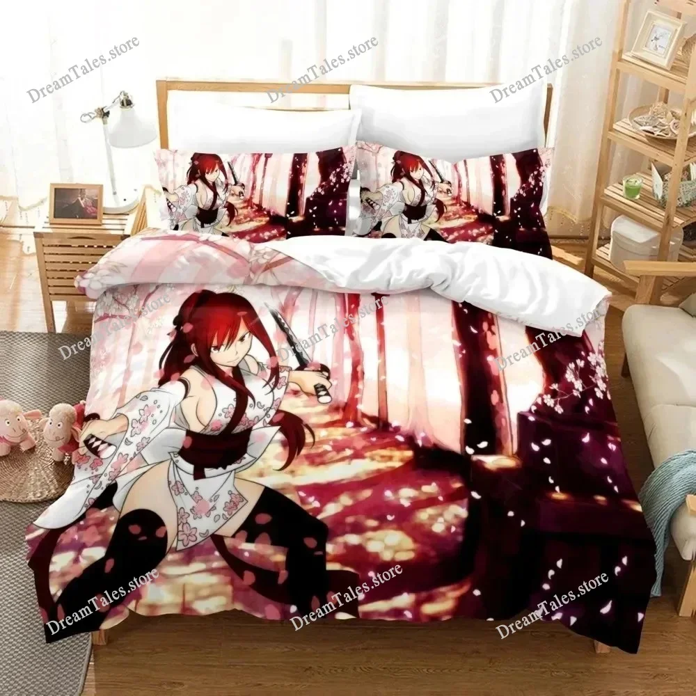 

Fashion 3D Print Anime Bed Sheet Fairy Tail Bedding Set Single Twin Full Queen King Size Bed Set Adult Kid Bedroom Luxury Gift