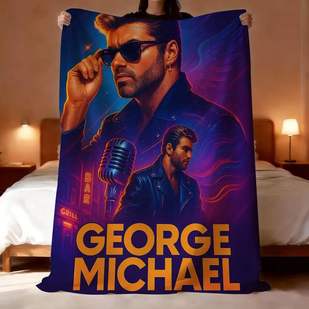 Home decor George Michael Throw Lightweight 240g Flannel Blanket Soft Skin-friendly for Summer Cooling