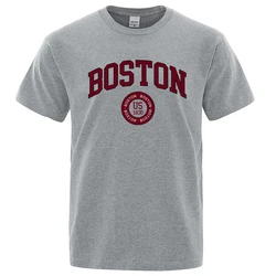 Boston City Us Founded In 1630 Print Men T-Shirt Fashion Clothing Cotton Tops Fashion Summer Mens Tee Clothes Oversized Tshirt